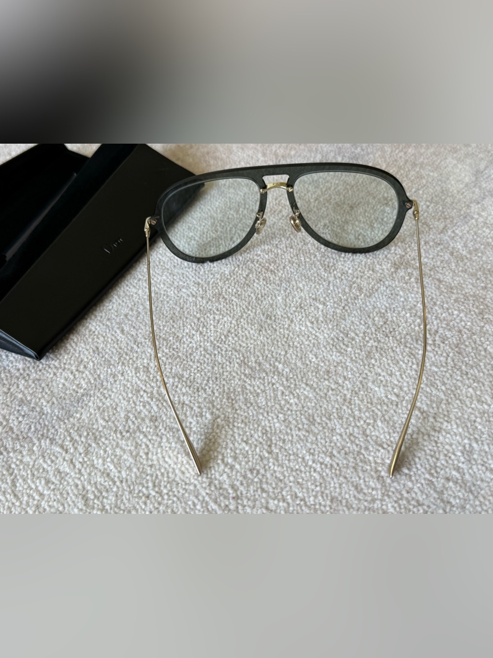 Christian Dior Aviator Eyeglasses Grey Marble Gold Frame 57-17 Made in Italy - Picture 9 of 10